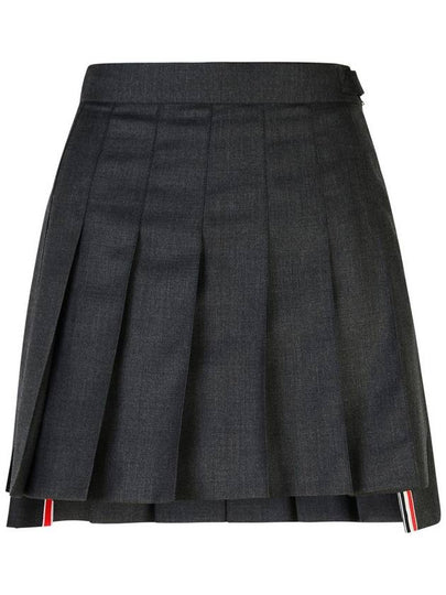 RMB Wool Mini Pleated Skirt Dark Grey - THOM BROWNE - BALAAN 2