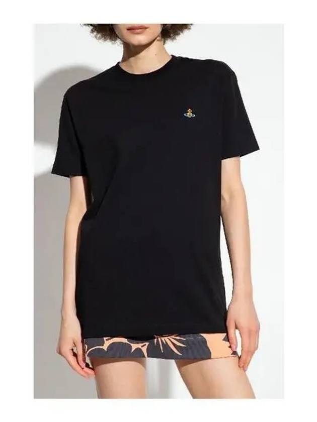 3G010013 J001M GO N401 ORB embroidered logo black short sleeve - VIVIENNE WESTWOOD - BALAAN 3