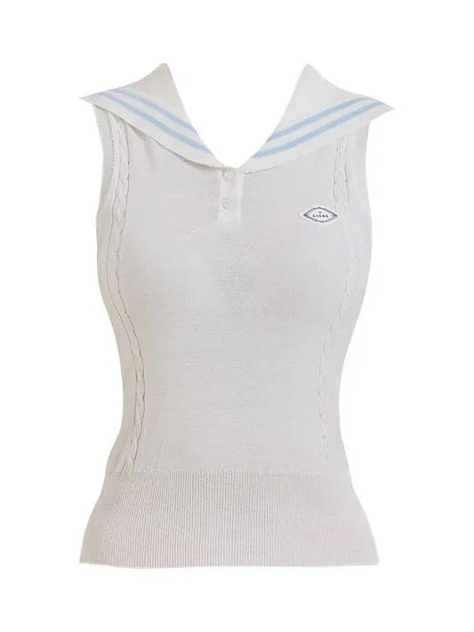 Golf Wear Sailor Sleeveless Knit White - J JANE - BALAAN 2