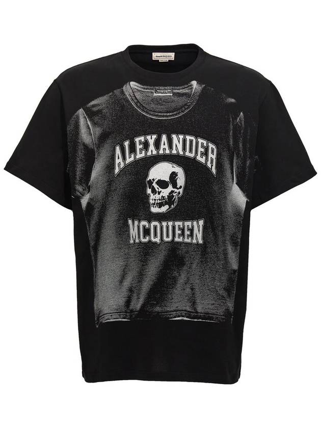 H71 794604qtabp 0527 Men's t-shirt top short sleeve polo tee logo top tank top MAN BLACK T SHIRTS - ALEXANDER MCQUEEN - BALAAN 2