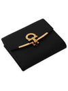 Gancini Leather Half Wallet Black - SALVATORE FERRAGAMO - BALAAN 7