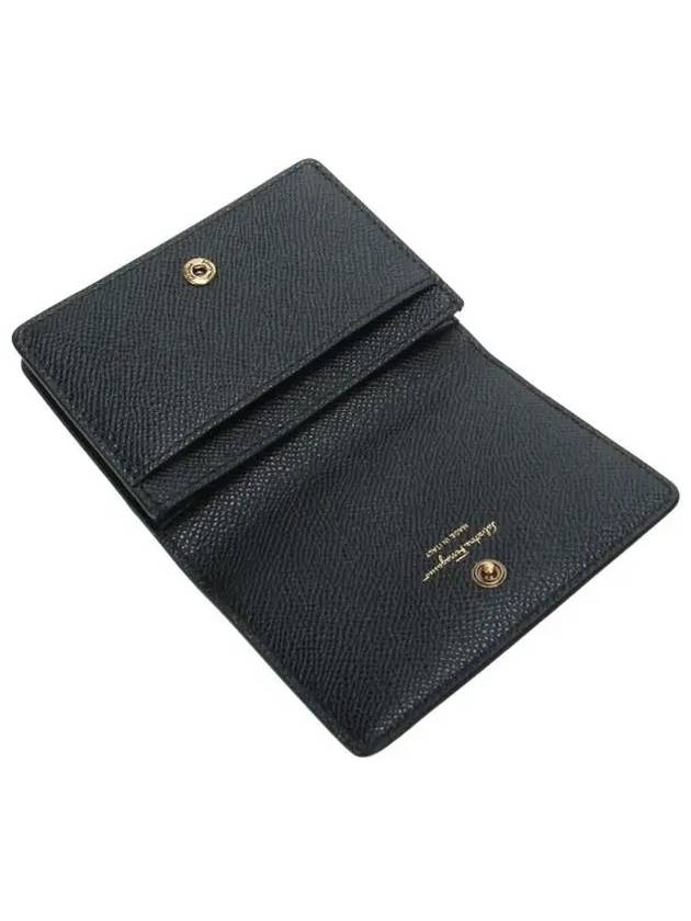 Gancini Leather Card Wallet Black - SALVATORE FERRAGAMO - BALAAN 5