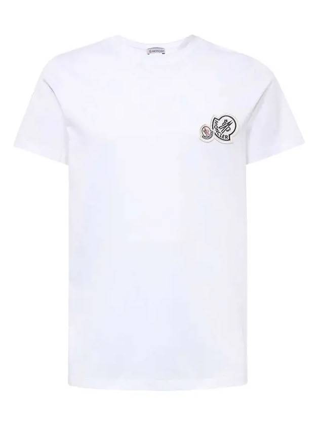 Double Logo Patch T Shirt White 8C000 25 8390Y 001 - MONCLER - BALAAN 2