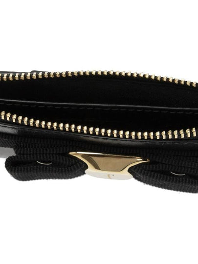 FERRAGAMO Card Case With Bow, Women's, Black - SALVATORE FERRAGAMO - BALAAN 2