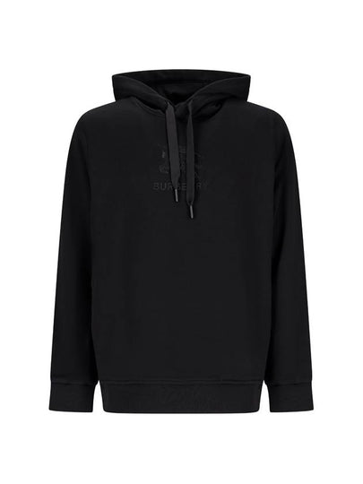 Embroidered Logo Cotton Hoodie Black - BURBERRY - BALAAN 2