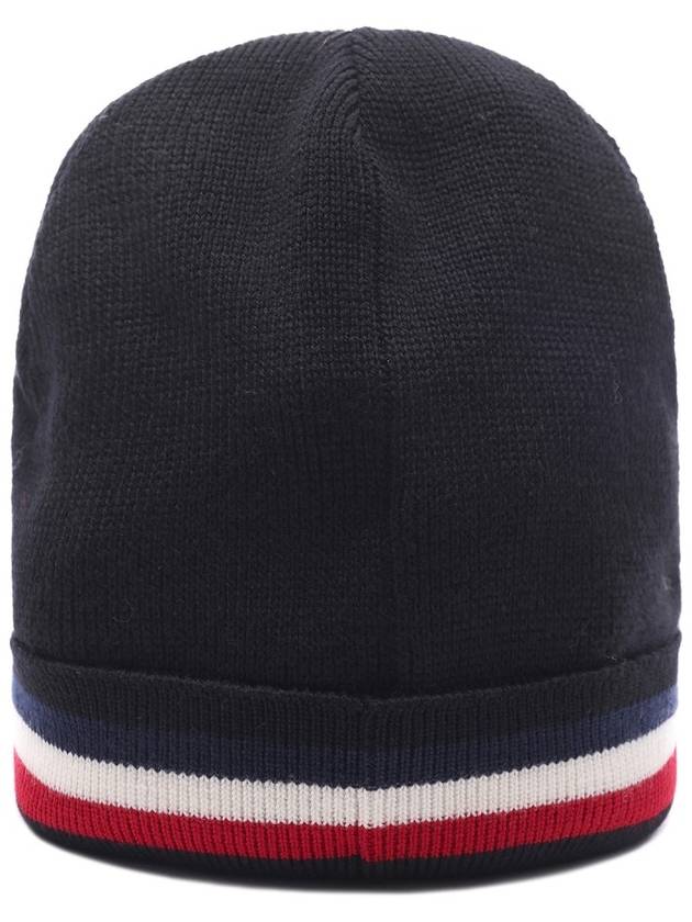 Men s Logo Three Stripe Wool Beanie 3B00068 A9575 999 24F - MONCLER - BALAAN 4