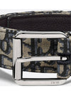 Logo Jacquard Leather Belt Black Beige - DIOR - BALAAN 5