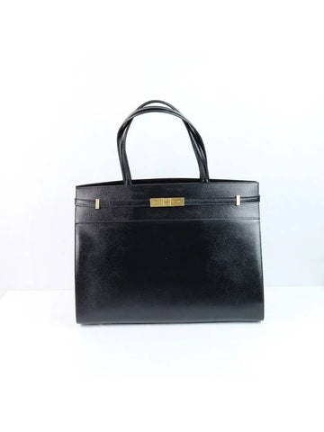 Big shoulder large tote bag Manhattan embossing 553745 0VW0W 1000 - SAINT LAURENT - BALAAN 1