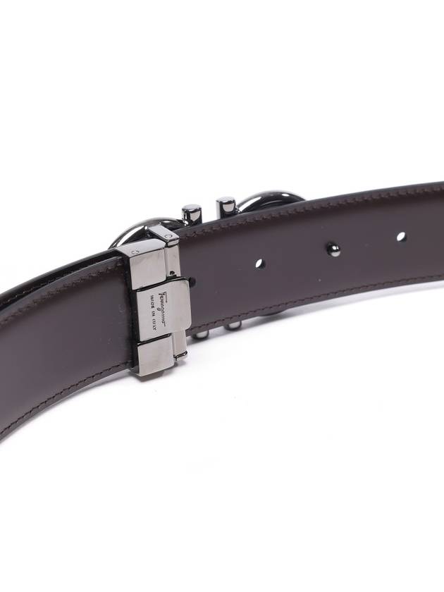 Gancini Reversible Adjustable Calfskin Leather Belt Black - SALVATORE FERRAGAMO - BALAAN 7