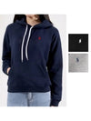 Women's Embroidered Logo Long Sleeve Hoodie Black - POLO RALPH LAUREN - BALAAN 2