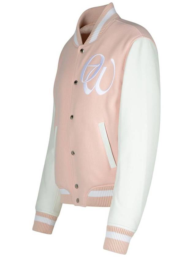 Off-White 'Varsity' Pink Fabric Blend Bomber Jacket - OFF WHITE - BALAAN 2