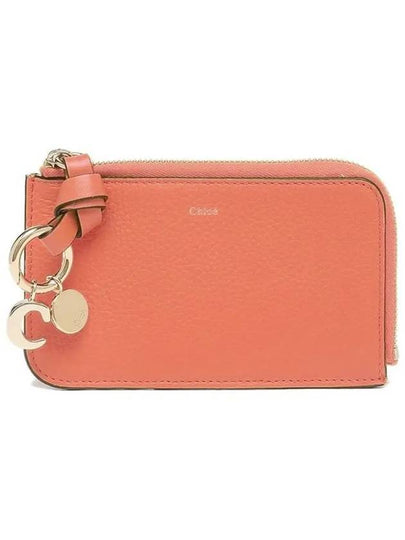 Alphabet Half Zipper Leather Card Wallet Orange - CHLOE - BALAAN 2