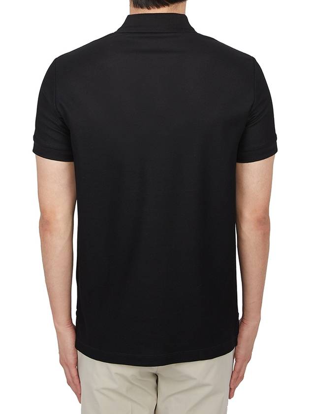 Cotton Polo Shirt Black - BURBERRY - BALAAN 5