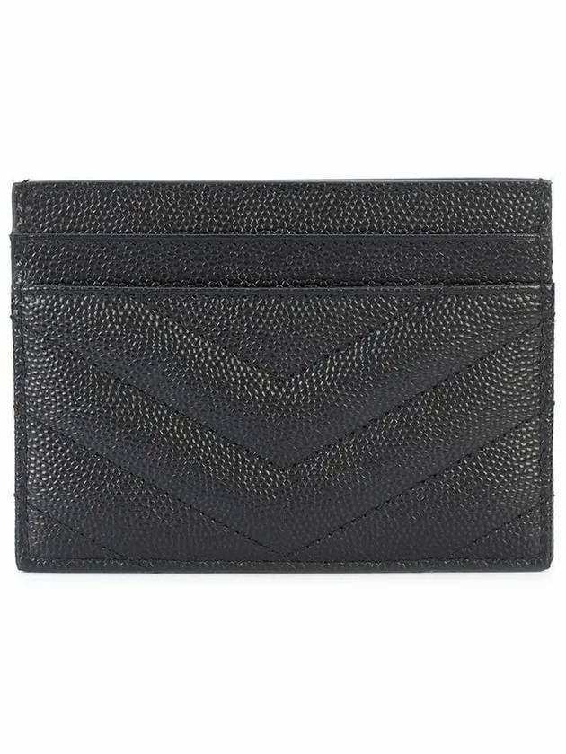 Cassandre Matelasse Card Case In Grain De Poudre Embossed Leather Black - SAINT LAURENT - BALAAN 4