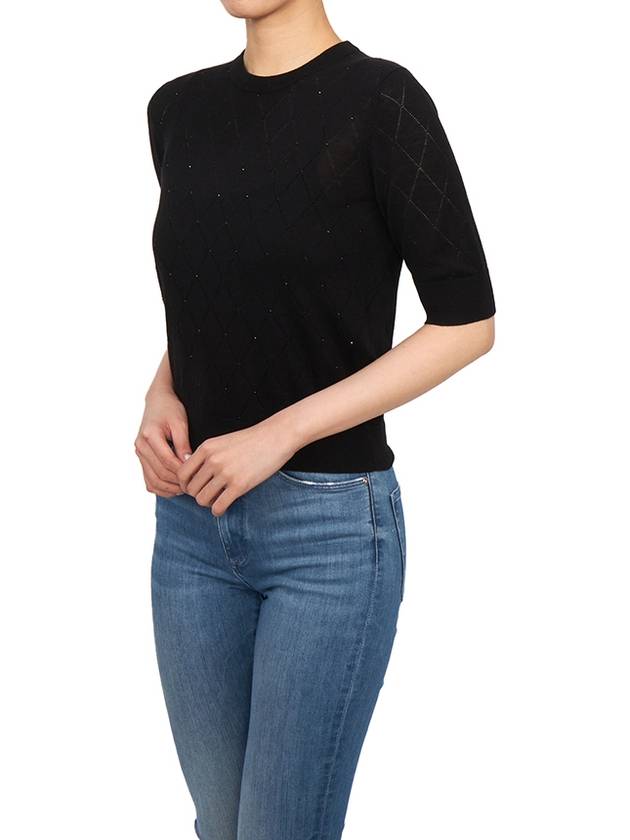 Patrick Short Sleeve Knit Top Black - MAX MARA - BALAAN 5