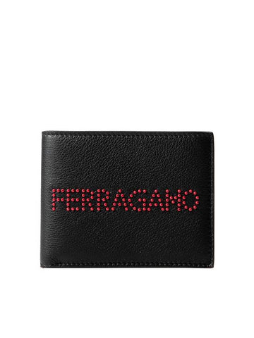 Men's Leather Half Wallet Black - SALVATORE FERRAGAMO - BALAAN 1