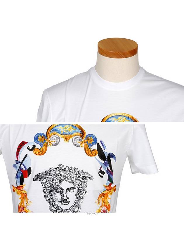 Logo Cotton Short Sleeve T-Shirt White - VERSACE - BALAAN 5