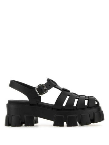 Monolith Rubber Sandals Black - PRADA - BALAAN 1