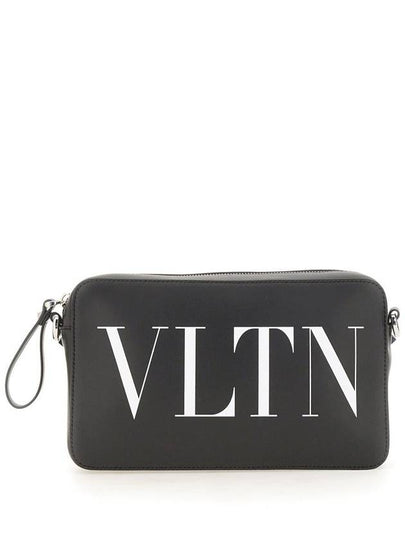 VLTN Logo Leather Cross Bag Black - VALENTINO - BALAAN 2