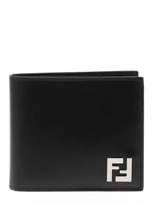 FF Square Leather Bi-Fold Half Wallet Black - FENDI - BALAAN 2