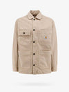 Garrison Logo Patch Cotton Shirt Jacket Beige - CARHARTT WIP - BALAAN 1