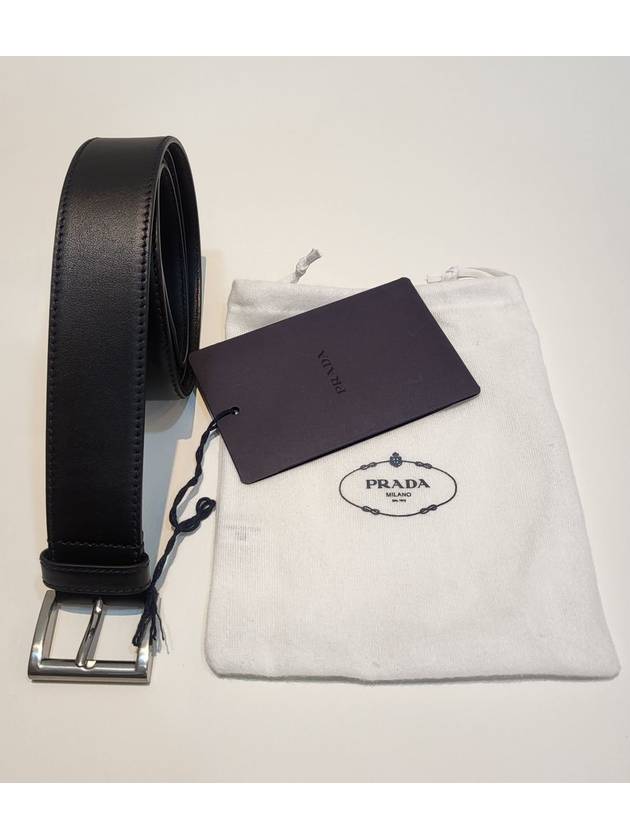 Leather Belt Black Black - PRADA - BALAAN 2