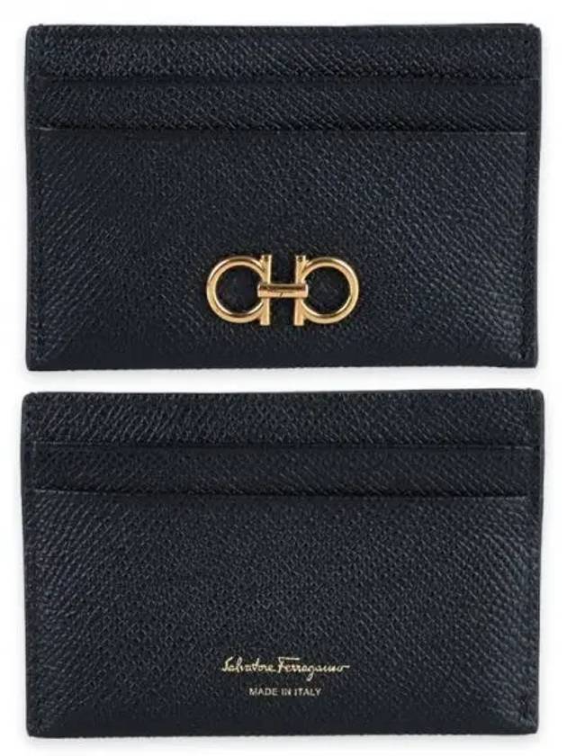 Gancini Card Wallet Black - SALVATORE FERRAGAMO - BALAAN 2