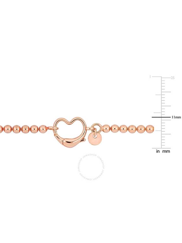 Amour Bead Link Bracelet in Pink Plated Sterling Silver with Heart Clasp - AMOUR - BALAAN 3