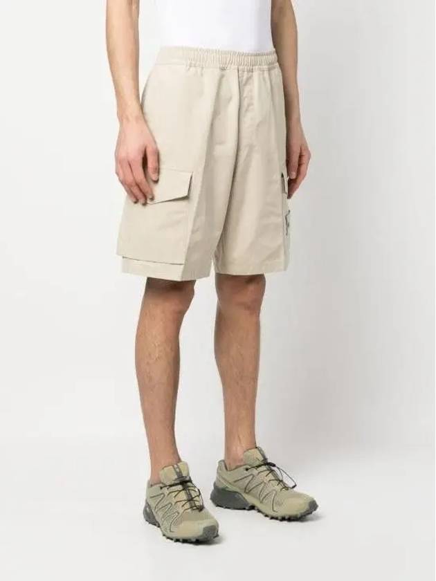 Men's Ghost Piece Cotton Shorts Beige - STONE ISLAND - BALAAN 4