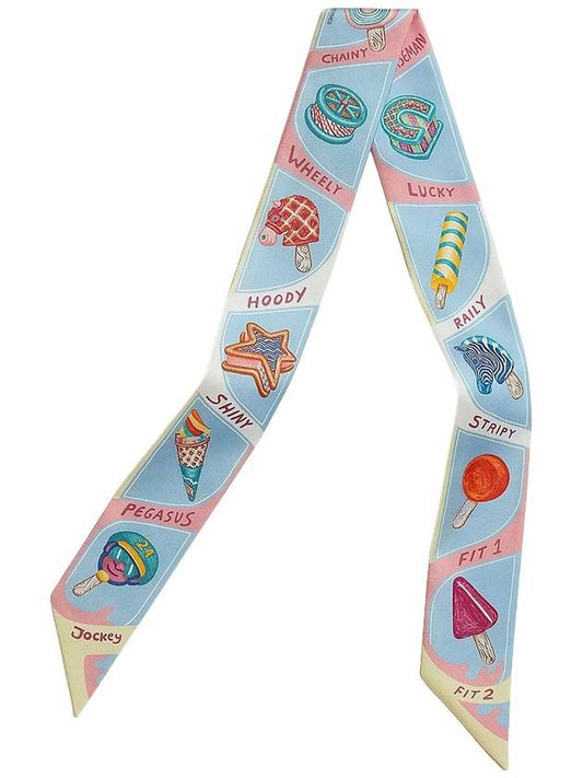 Funny Ice Cream Twilly Scarf Bleu Ciel - HERMES - BALAAN 2