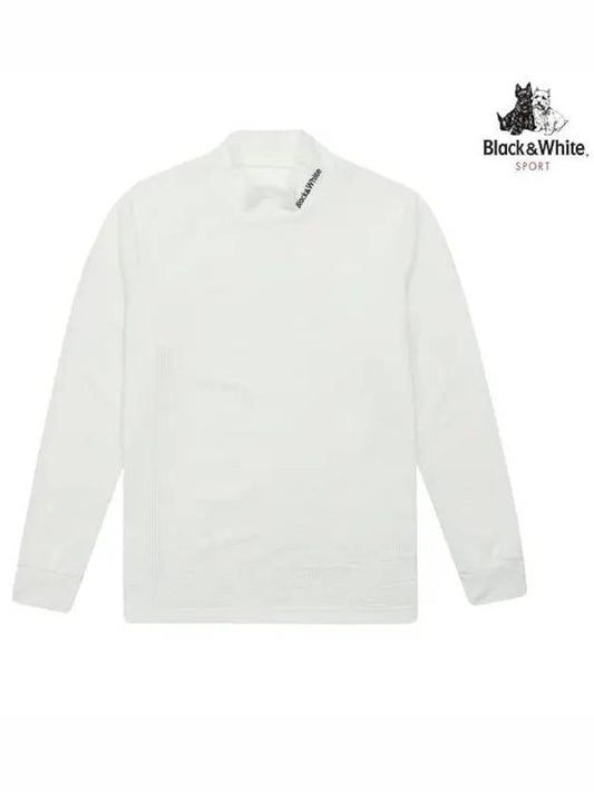 logo point long sleeve high neck shirt GS9202YRWHITE - BLACK&WHITE - BALAAN 1