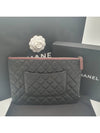 Medium Classic Clutch Bag Caviar Leather & Silver Black - CHANEL - BALAAN 3