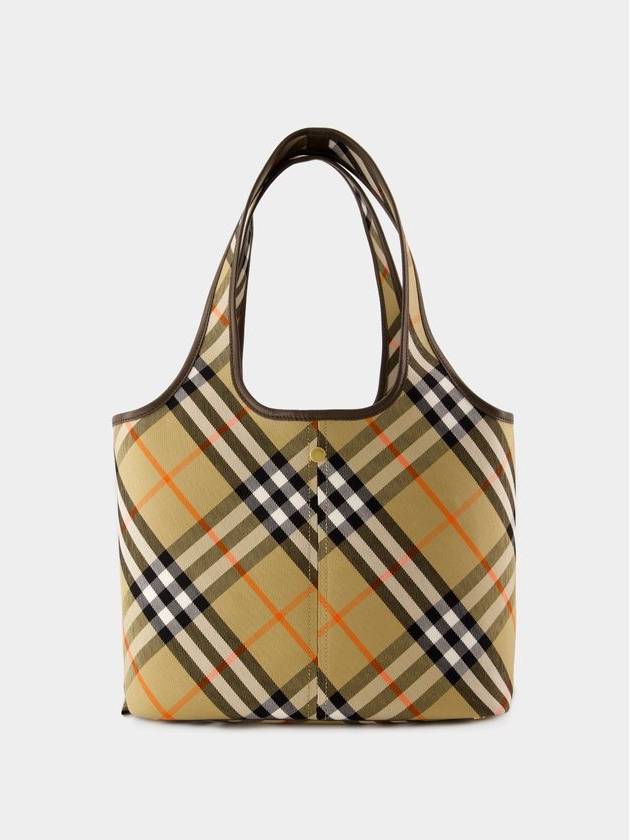 Check Small Tote Bag Sand - BURBERRY - BALAAN 4