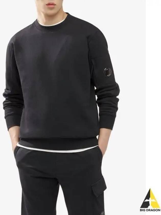 Diagonal Raised Fleece Sweatshirt Black - CP COMPANY - BALAAN 2