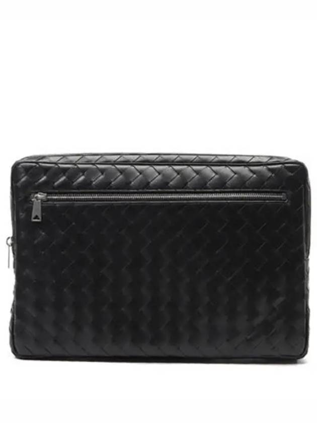 Intrecciato Zipper Leather Laptop Sleeve Black - BOTTEGA VENETA - BALAAN 3