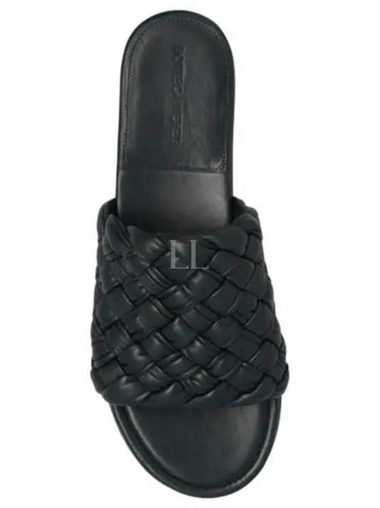 Intrecciato Leather Slippers Black - BOTTEGA VENETA - BALAAN 2