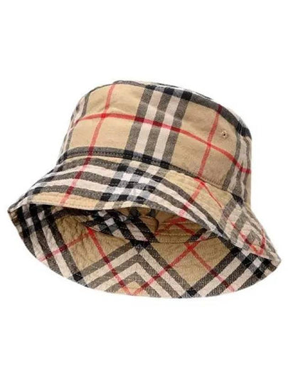 Check Cotton Bucket Hat Beige - BURBERRY - BALAAN 2