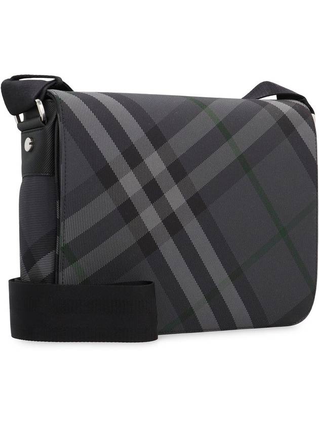 Grid Check Messenger Bag Charcoal - BURBERRY - BALAAN 3