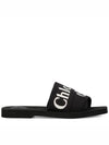 Woody Logo Slide Slippers Black - CHLOE - BALAAN 2