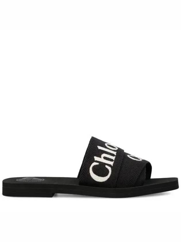 Woody Logo Slide Slippers Black - CHLOE - BALAAN 2