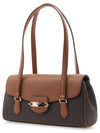 Logo Print Canvas Leather Shoulder Bag Brown - MICHAEL KORS - BALAAN 3