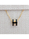 Mini Pop H Pendant Necklace Gold Noir - HERMES - BALAAN 5