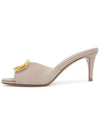 Women's Dove V Logo Signature Sandal Heel Nude - VALENTINO - BALAAN.