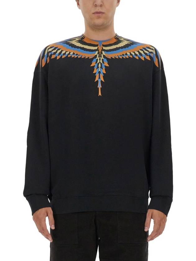 23 fw Organic Cotton Sweatshirt WITH Optical Wing Print CMBA097F23FLE0011033 B0650756157 - MARCELO BURLON - BALAAN 2