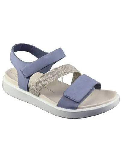 Flowt Strap Flat Nubuck Sandals Blue - ECCO - BALAAN 2