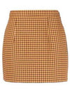 Check Slim Fit Mini H Line Skirt Brown - MARNI - BALAAN 2