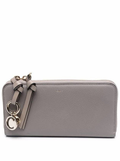 Alphabet Charm Grain Leather Long Wallet Grey - CHLOE - BALAAN 2