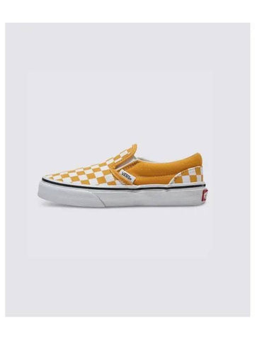 KIDS Classic Slip On Color THEORY Checkerboard Golden Glow VN0005WWLSV1 - VANS - BALAAN 1