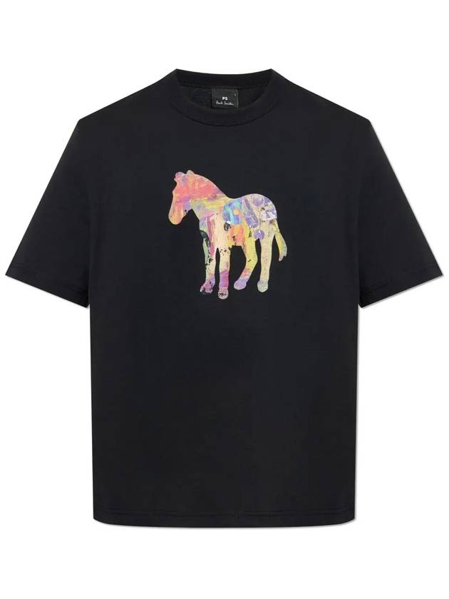 Craft Zebra Print Short Sleeve T-Shirt Black - PAUL SMITH - BALAAN 3