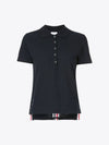 Classic Pique Center Back Stripe Relaxed Fit Short Sleeve Polo Shirt Navy - THOM BROWNE - BALAAN 2